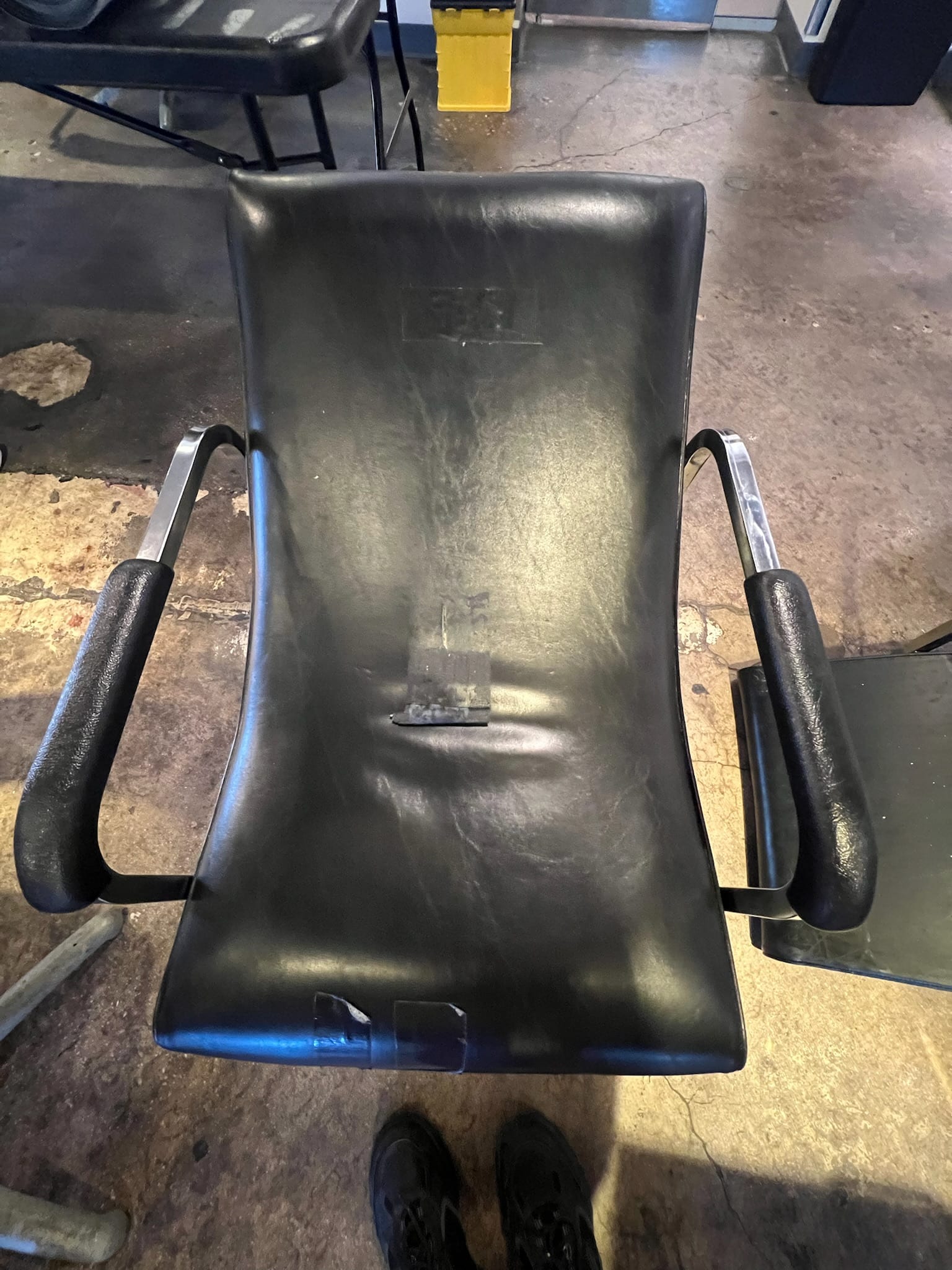 Automotive seat from the side, reupholstered