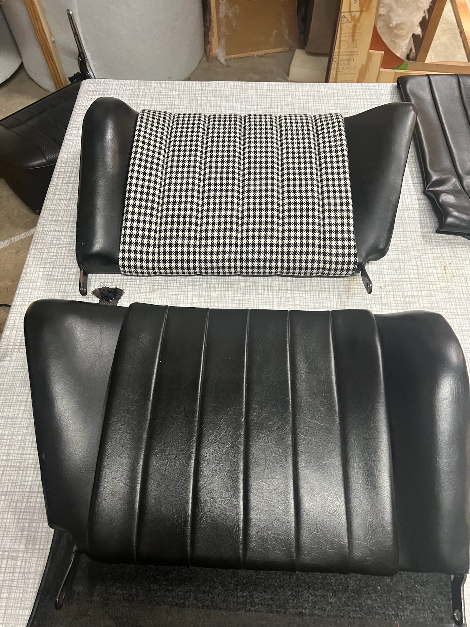 Classic car bench seat reupholstered