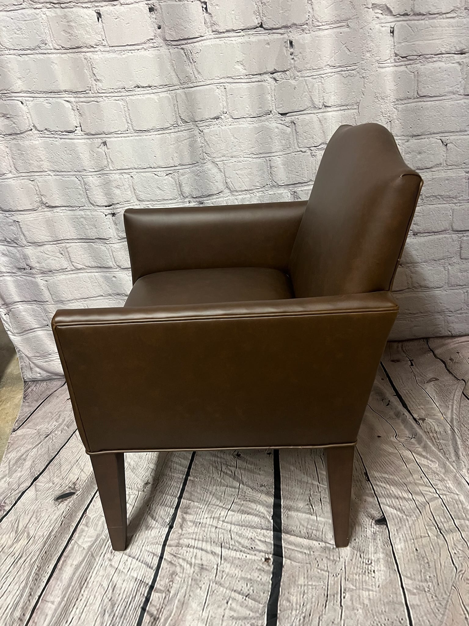 Tan leather arm chair restored
